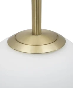 Applique murale 2 lumières Glamour métal doré et sphères en verre blanc