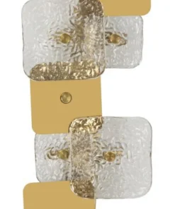 Applique murale 5 points lumineux métal doré et verre transparent