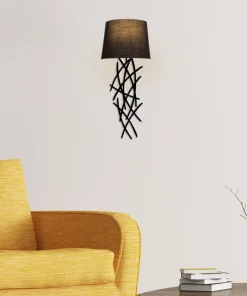 Applique murale brindilles Sarton Tissu et Métal Noir
