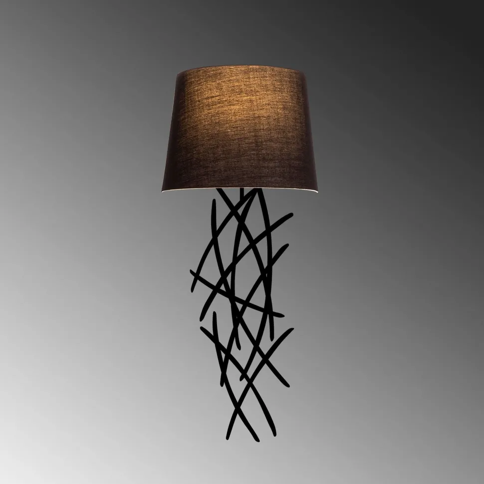 Applique murale brindilles Sarton Tissu et Métal Noir