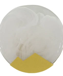 Applique murale circulaire Verre opaque et métal doré