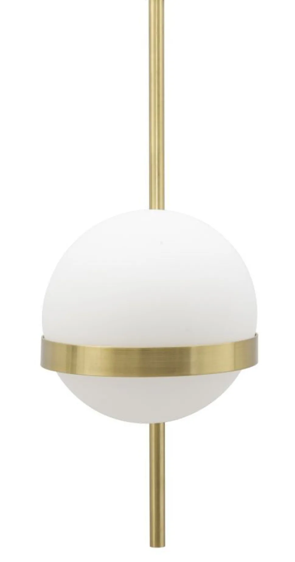 Applique murale en métal doré avec sphère en verre blanc décor cercle doré