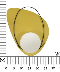 Applique murale géométrique Circlay Métal Doré et Verre Blanc Mat