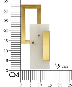 Applique murale géométrique métal doré verre satiné
