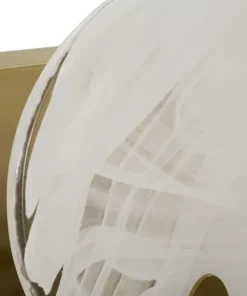 Applique murale géométrique en métal doré et verre fumé