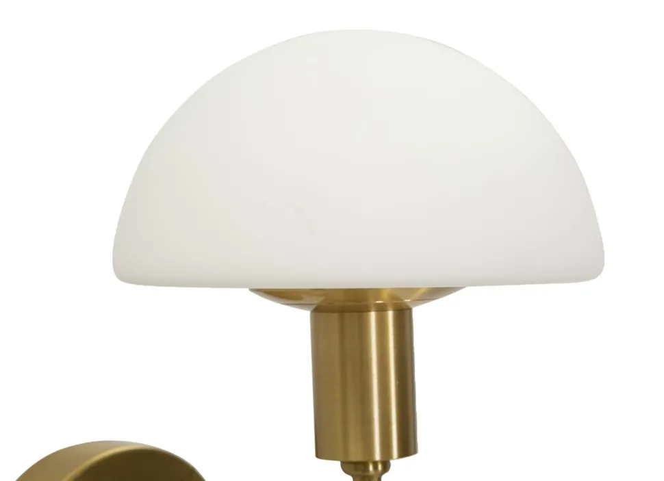 Applique murale Lovy Métal Doré Abat-jour Verre Blanc Mat