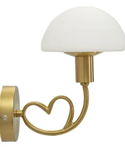 Applique murale Lovy Métal Doré Abat-jour Verre Blanc Mat