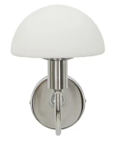 Applique murale Lovy métal argenté abat-jour verre blanc mat