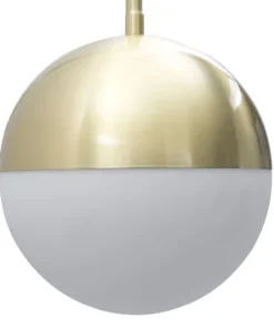 Applique murale métal doré sphère en verre blanc