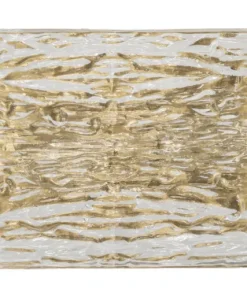 Applique murale rectangulaire dorée métal et verre avec relief