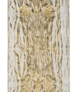 Applique murale rectangulaire dorée métal et verre avec relief