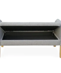 Banc coffre Idor Tissu Gris