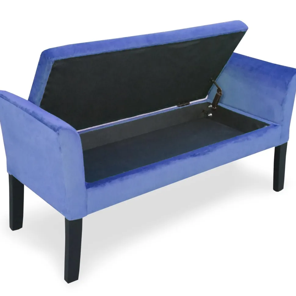 Banc coffre Idor Velours Bleu