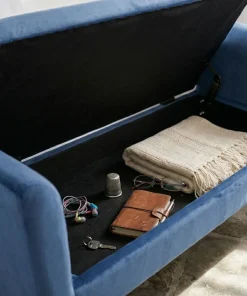 Banc coffre Idor Velours Bleu