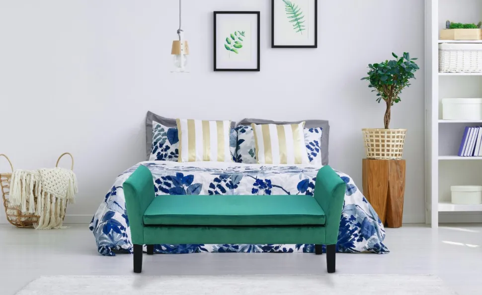 Banc coffre Idor Velours Vert