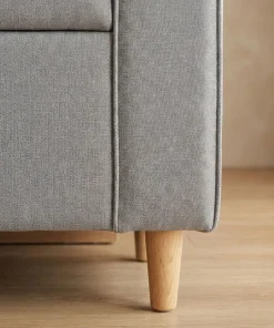 Banc coffre Winnie Tissu Gris clair