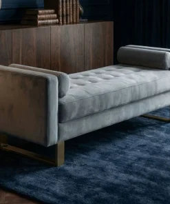 Banquette capitonnée Shell Velours Argent