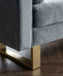 Banquette capitonnée Shell Velours Argent