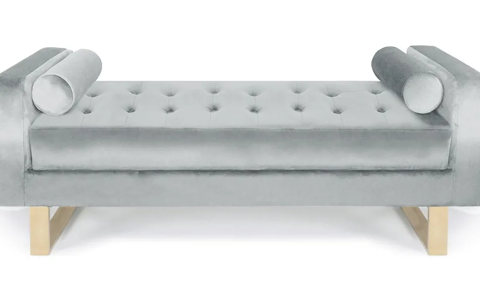 Banquette capitonnée Shell Velours Argent