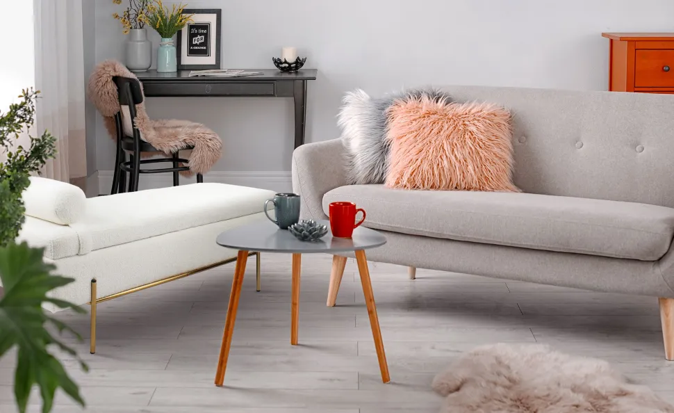 Banquette-coffre moderne Hepburn L140cm Tissu bouclette Blanc