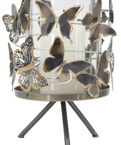Bougeoir Farfalle Métal multicolore et Verre