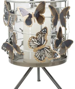 Bougeoir Farfalle Métal multicolore et Verre