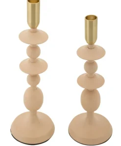 Bougeoir Gémeaux 2 pcs Rose