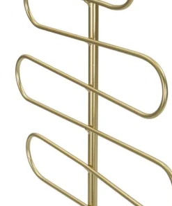 Bougeoirs en métal doré Alid 2 pcs lignes sinueuses