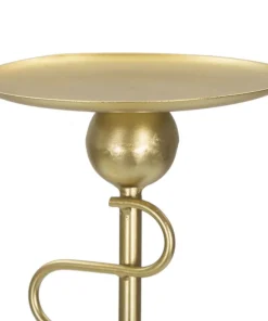 Bougeoirs en métal doré Alid 2 pcs lignes sinueuses