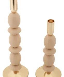 Bougeoirs Shuttle rose et doré ensemble de 2 pcs