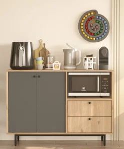 Buffet 2 portes et 2 tiroirs Axyl L120cm Chêne et Anthracite