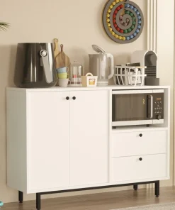 Buffet 2 portes et 2 tiroirs Axyl L88cm Blanc