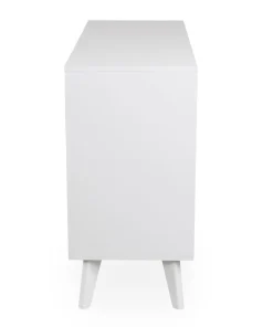 Buffet 3 tiroirs et 2 portes avec cannage Dalgora L120cm Blanc
