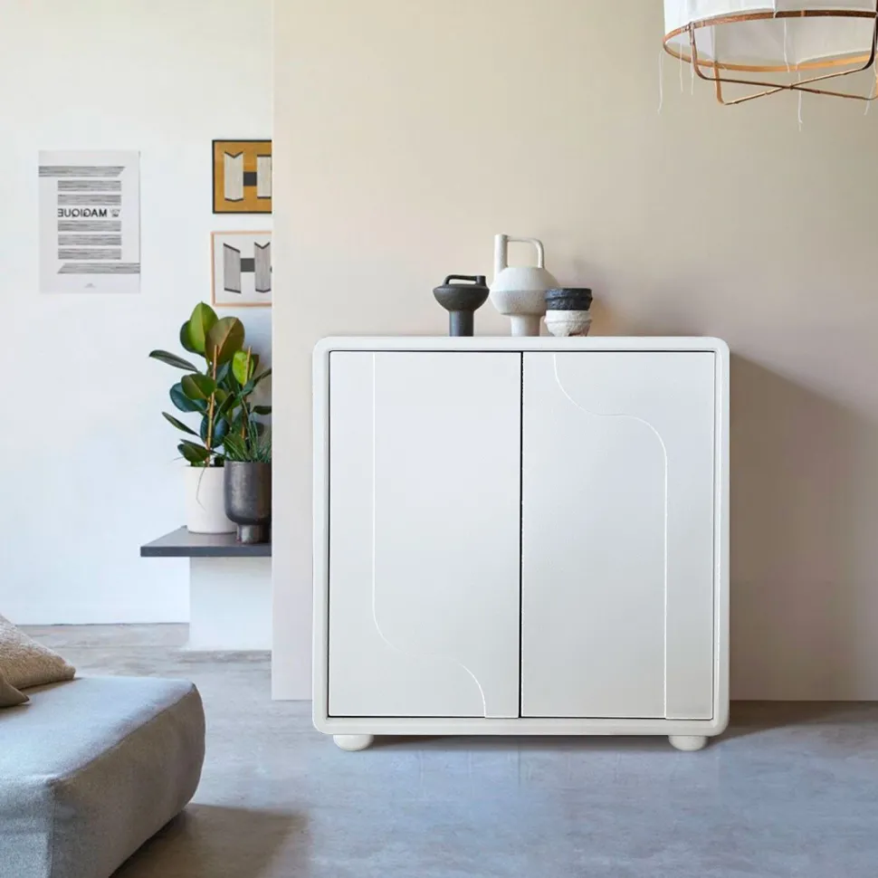 Buffet armoire de rangement design Valone L80cm Blanc