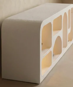 Buffet bas L160cm design arches avec LED intégrées Navalor Blanc