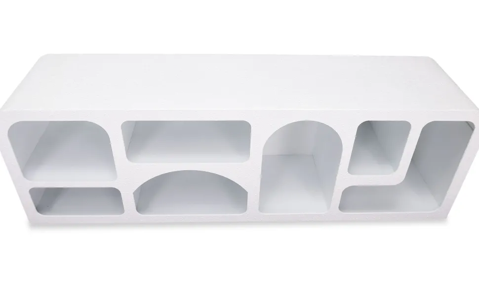 Buffet bas L160cm design arches avec LED intégrées Navalor Blanc