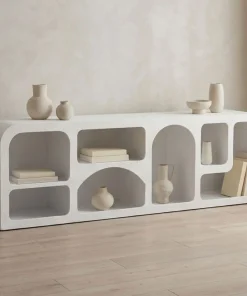 Buffet bas Navalor L160cm design arches style troglodyte Blanc