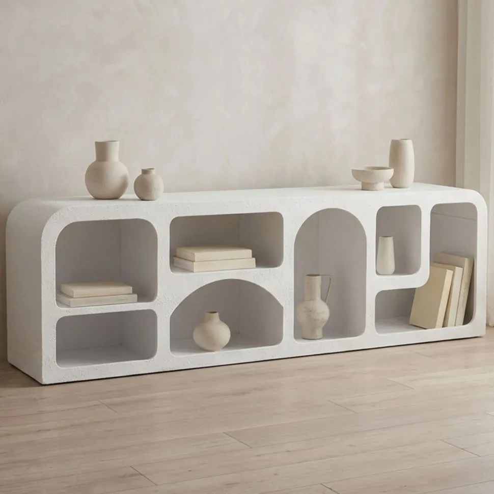 Buffet bas Navalor L160cm design arches style troglodyte Blanc