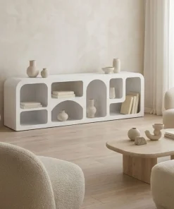 Buffet bas Navalor L160cm design arches style troglodyte Blanc