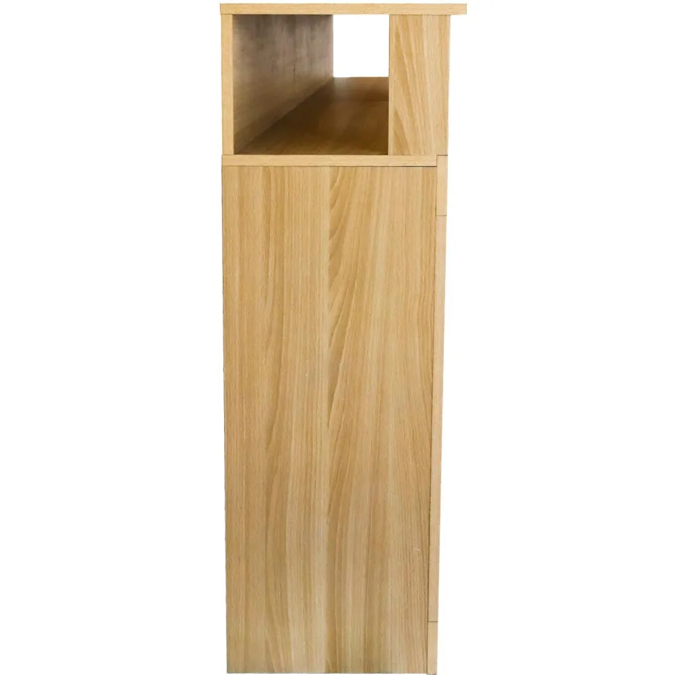 Buffet contemporain L190cm 4 portes er 4 tiroirs Lunata Bois sonoma et Blanc