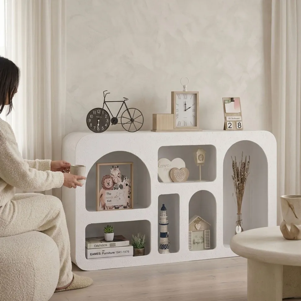 Buffet Navalor L130cm design arches style troglodyte Blanc