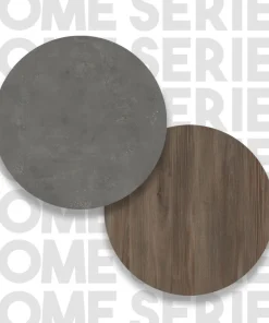 Bureau 1 tiroir Manolo Bois Marron et Effet Ciment Gris