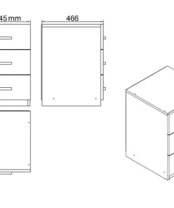 Bureau, armoire, commode et table basse Busymo Chêne foncé et Noir