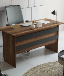 Bureau, armoire, commode et table basse Busymo Chêne foncé et Noir