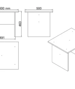 Bureau, armoire, commode et table basse Busymo Chêne foncé et Noir