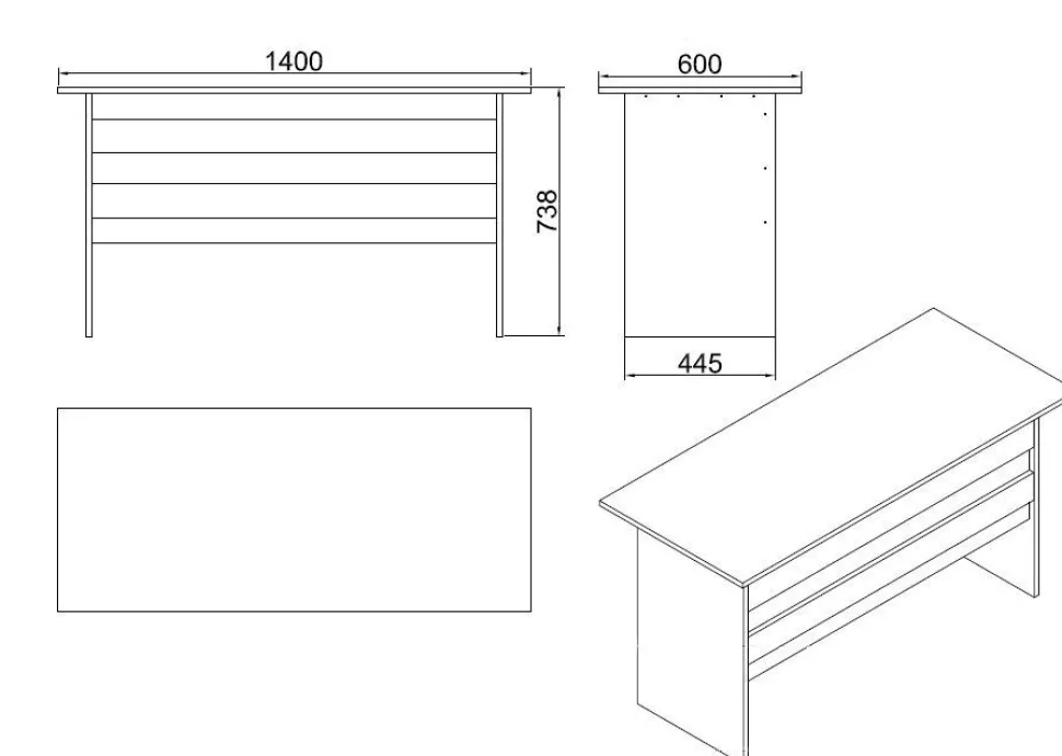 Bureau contemporain Busymo Chêne foncé et Gris