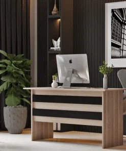 Bureau contemporain Busymo Chêne clair et Noir