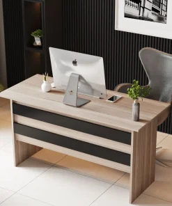 Bureau contemporain Busymo Chêne clair et Noir