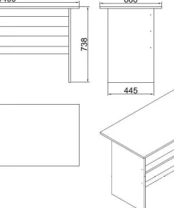 Bureau contemporain Busymo Chêne clair et Noir