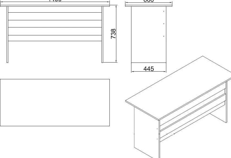 Bureau contemporain Busymo Chêne clair et Noir